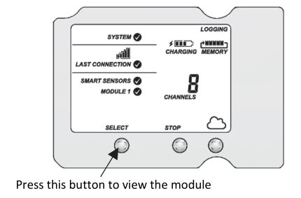 HOBO RXW Water Level Sensor Interface - Press the Select button once