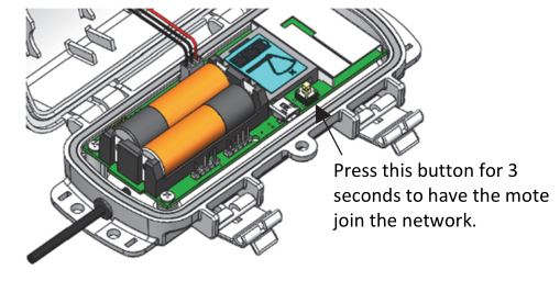 HOBO RXW Water Level Sensor Interface - Press the button on the mote for 3 seconds
