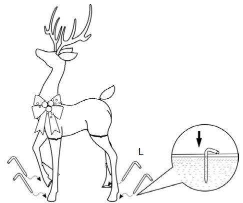HOME ACCENTS Holiday 4 5ft Polar Wishes LED Deer with Bow - ASSEMBLY 8