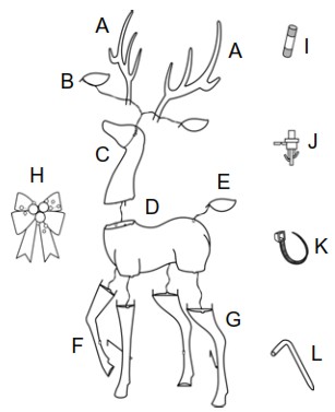 HOME ACCENTS Holiday 4 5ft Polar Wishes LED Deer with Bow - Guarantee 1