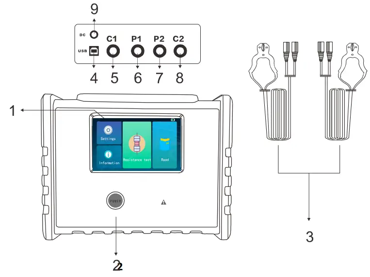 HTC INSTRUMENTS 5252 Handheld DC Resistance Teste - HTC INSTRUMENTS 5252 Handheld DC Resistance Teste
