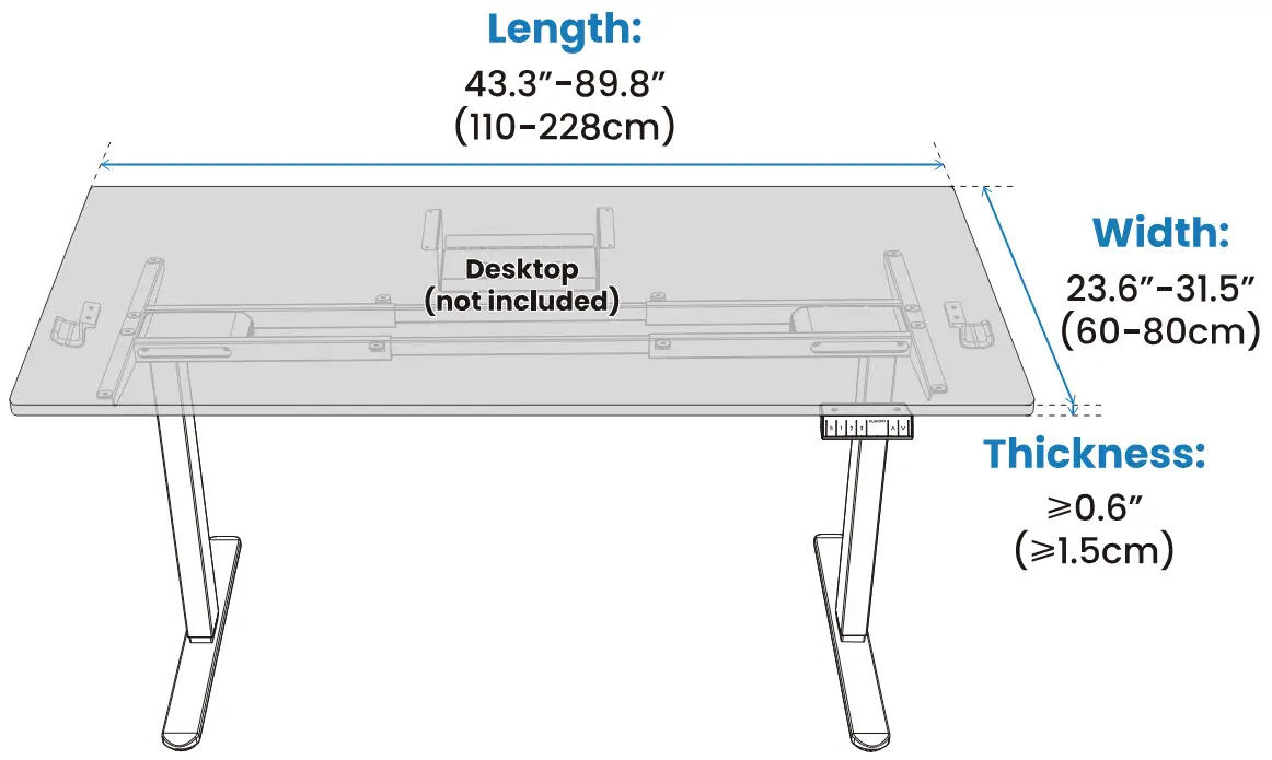 HUANUO HNESD52B Dual Motor Electric Standing Desk Legs - Fig 1