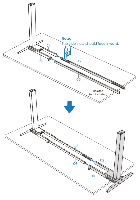 HUANUO HNESD52B Dual Motor Electric Standing Desk Legs - Fig 10