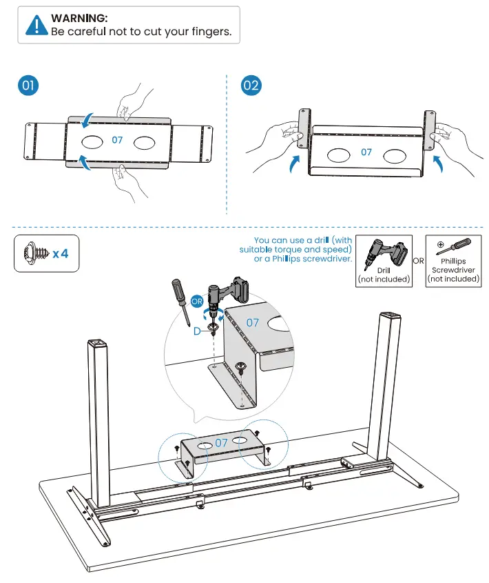 HUANUO HNESD52B Dual Motor Electric Standing Desk Legs - Fig 15
