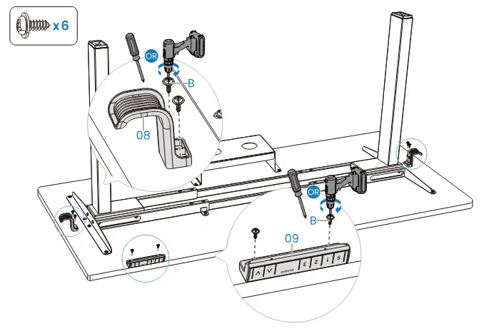 HUANUO HNESD52B Dual Motor Electric Standing Desk Legs - Fig 16