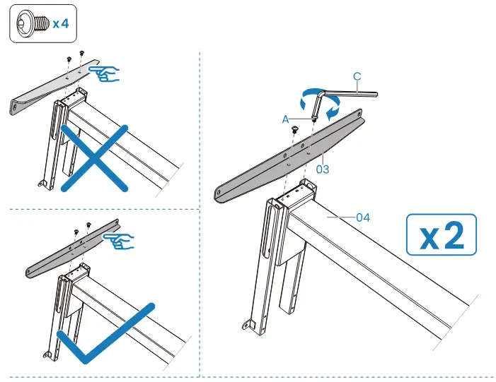 HUANUO HNESD52B Dual Motor Electric Standing Desk Legs - Fig 8