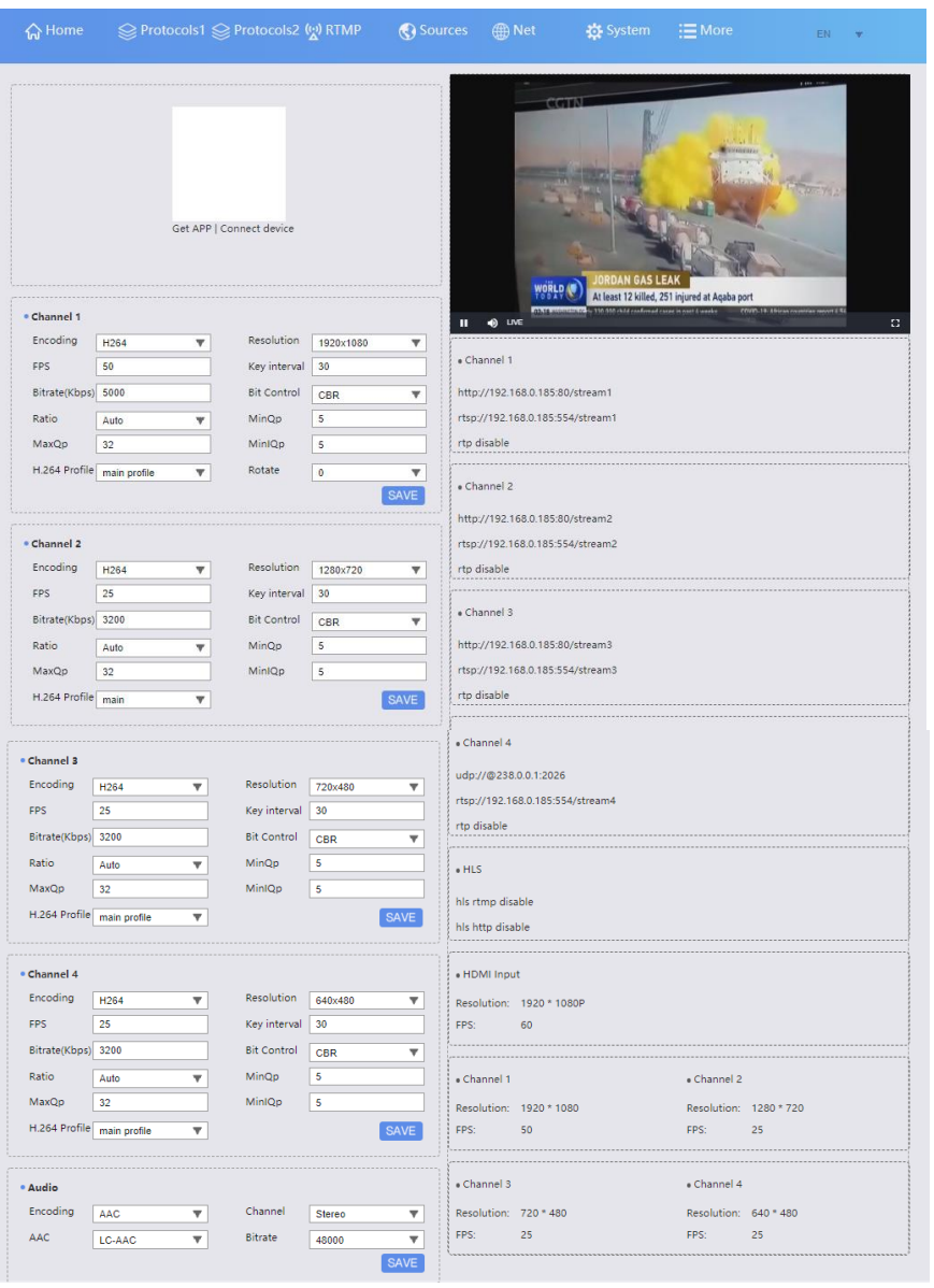 HaiweiTech H 264 Coral Heh Encoder - Adapt encoder’s network1