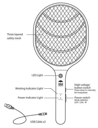 Himalayan Glow-W6405E-Rechargeable-Electric-Fly-Racket-fig-
