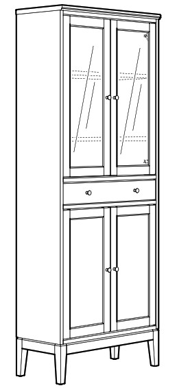 IKEA AA 2279317 2 Idanaes High Cabinet with Glass Doors and 1 Drawer - Cover