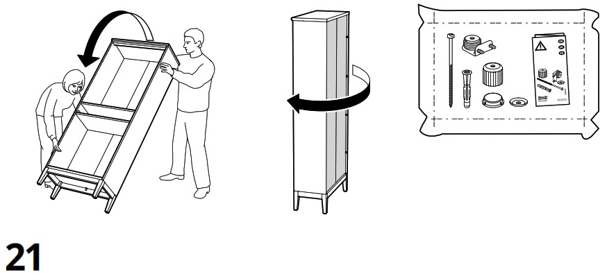 IKEA AA 2279317 2 Idanaes High Cabinet with Glass Doors and 1 Drawer - Product Overview 38