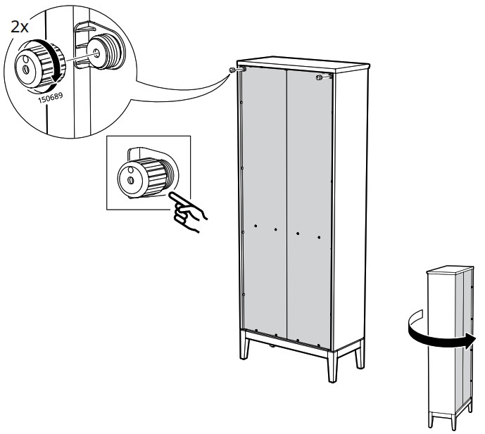 IKEA AA 2279317 2 Idanaes High Cabinet with Glass Doors and 1 Drawer - Product Overview 41