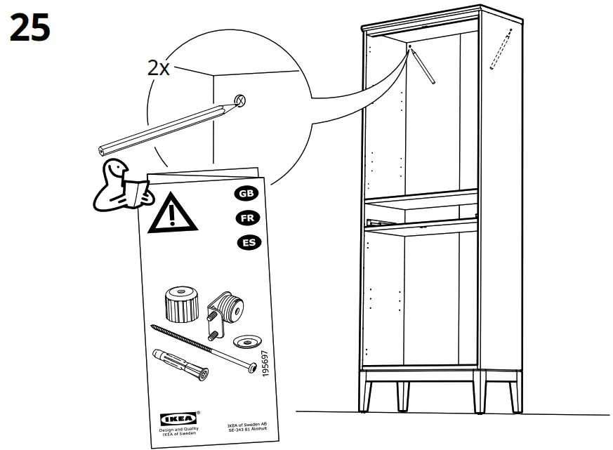 IKEA AA 2279317 2 Idanaes High Cabinet with Glass Doors and 1 Drawer - Product Overview 46