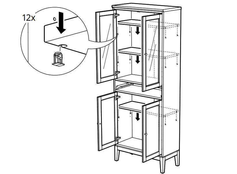 IKEA AA 2279317 2 Idanaes High Cabinet with Glass Doors and 1 Drawer - Product Overview 62