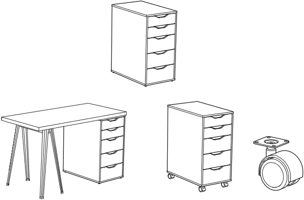 IKEA ALEX Drawer Unit White B00