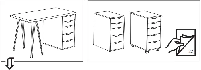 IKEA ALEX Drawer Unit White B21c