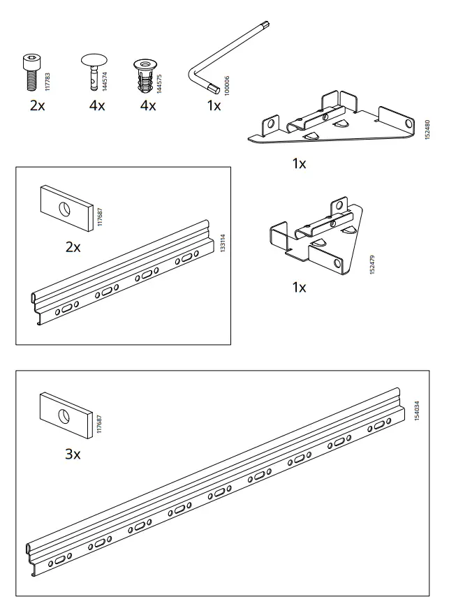 IKEA EKET Suspension Rail - Parts 2