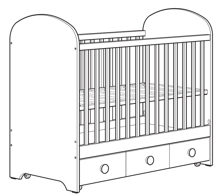 IKEA GONATT Crib with Drawer