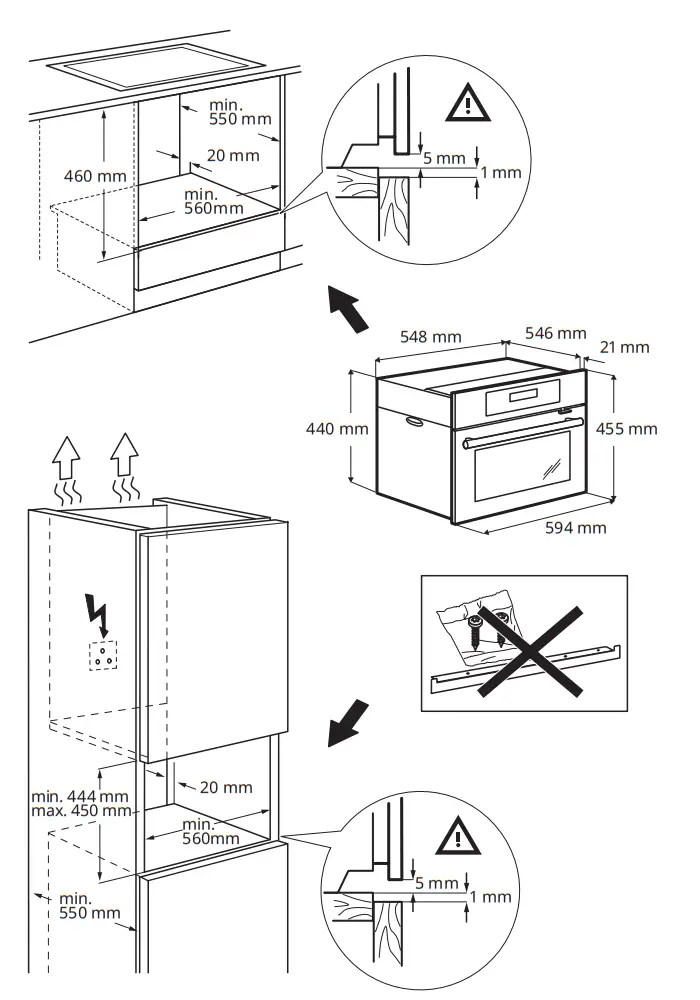 IKEA KULINARISK Stainless Steel Forced Air Oven - Dimension
