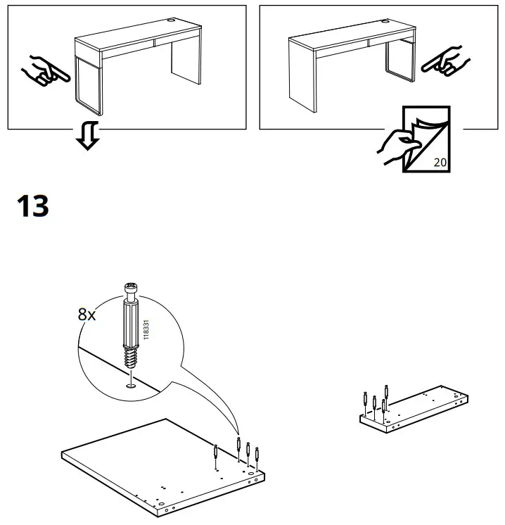IKEA MICKE Corner Workstation White 100x142 cm - IKEA MICKE Corner Workstation White 100x142 cm - fig 9.