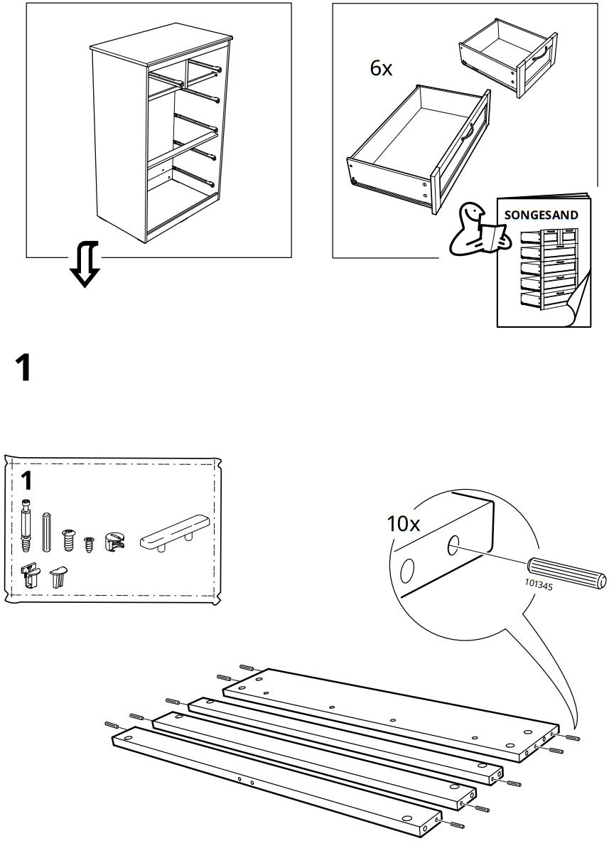 IKEA SONGESAND 6 Drawer Chest - Figure 4