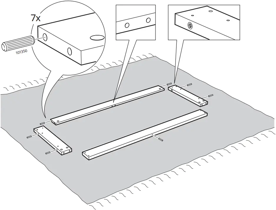 IKEA TONSTAD Sideboard Oak Veneer 121x47x90 cm - c18