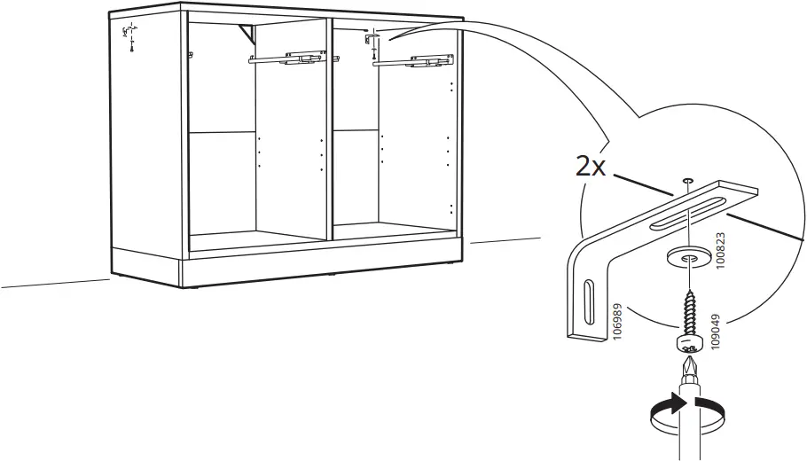 IKEA TONSTAD Sideboard Oak Veneer 121x47x90 cm - c30