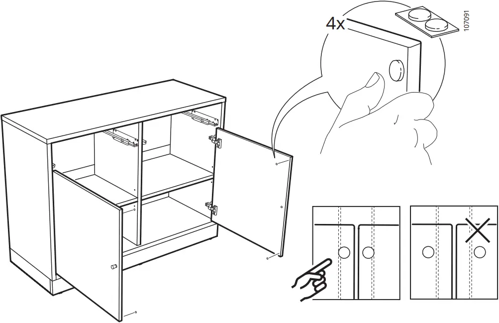 IKEA TONSTAD Sideboard Oak Veneer 121x47x90 cm - e8