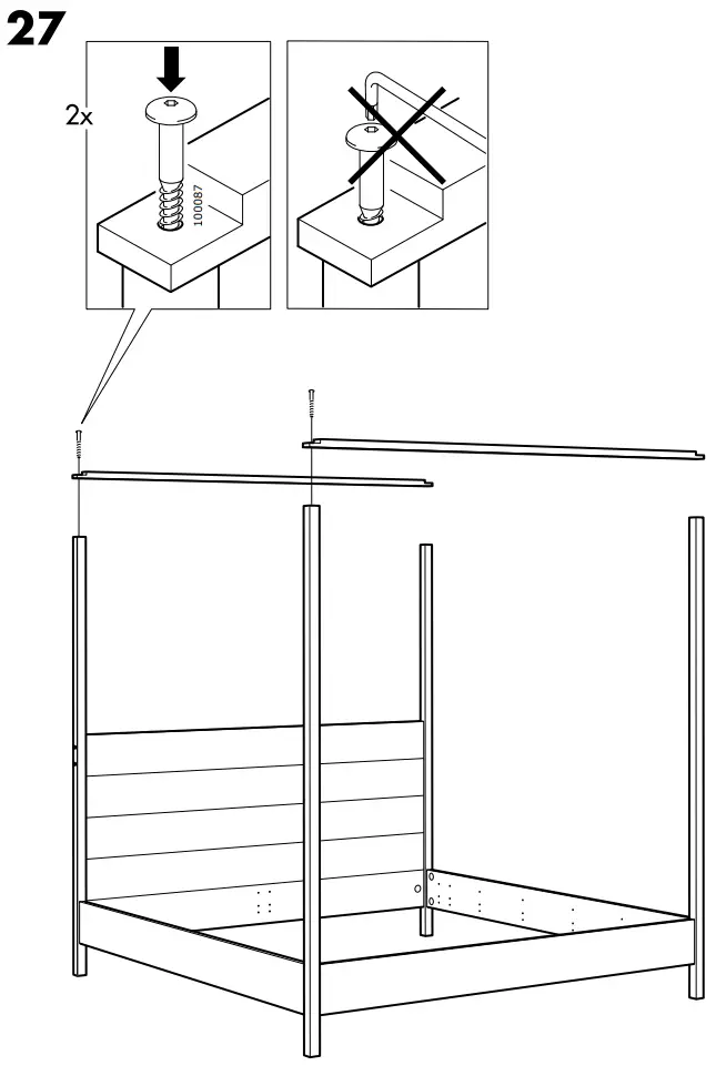 IKEA YTTERVAG Four Poster Bed Frame -Fig 17