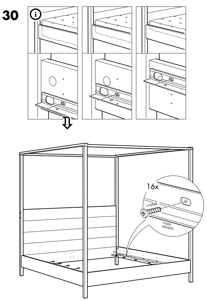 IKEA YTTERVAG Four Poster Bed Frame -Fig 21
