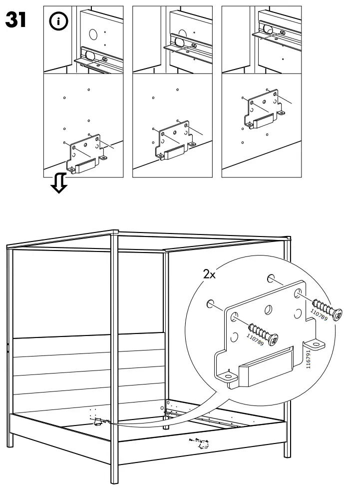 IKEA YTTERVAG Four Poster Bed Frame -Fig 22