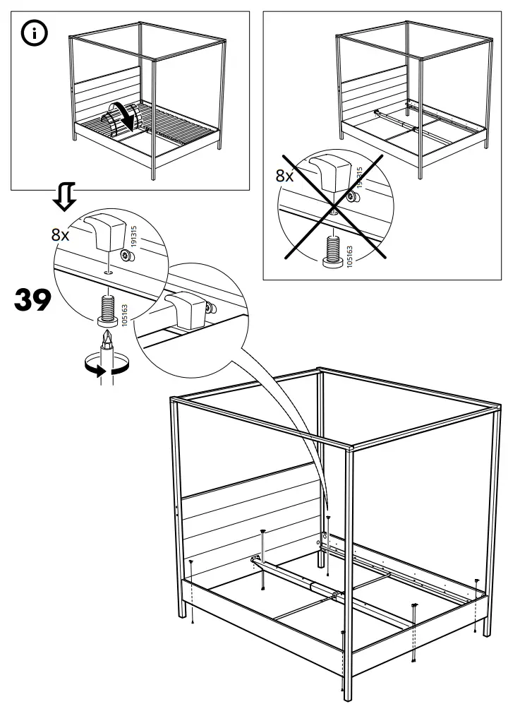 IKEA YTTERVAG Four Poster Bed Frame -Fig 29