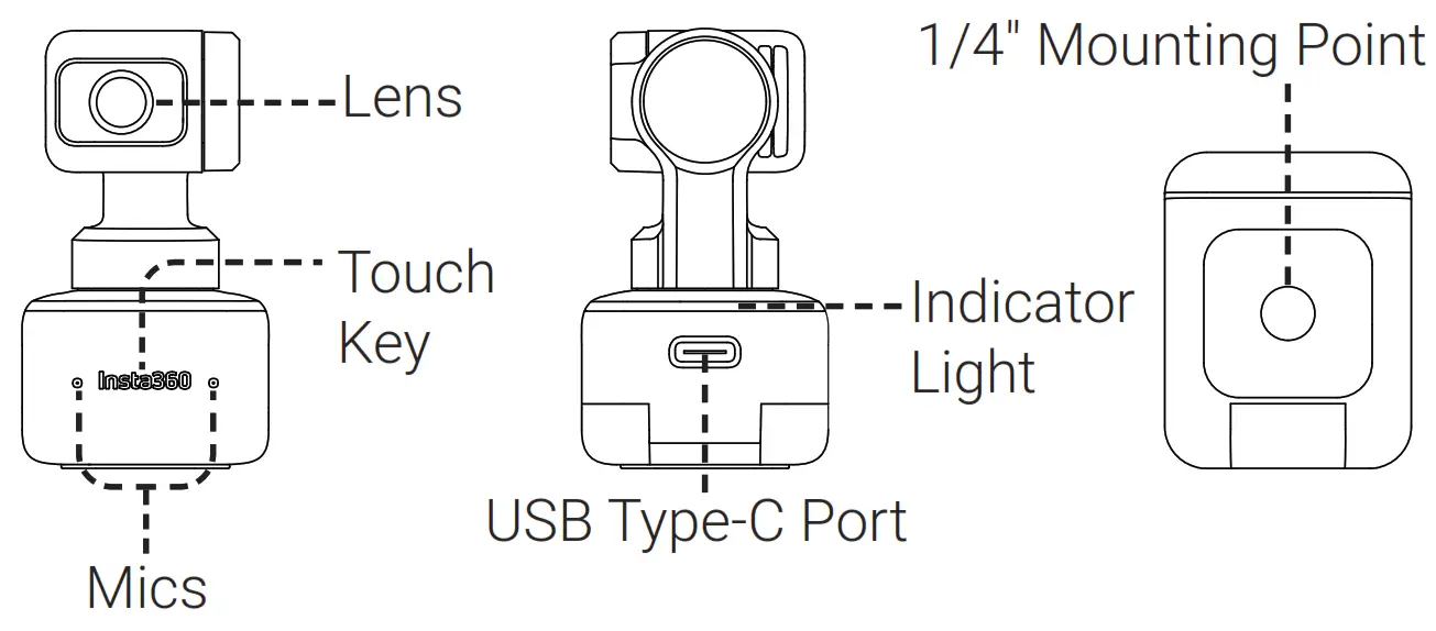 Insta360 Link AI Powered 4K Webcam with 3 Axis Gimbal - Figure 1