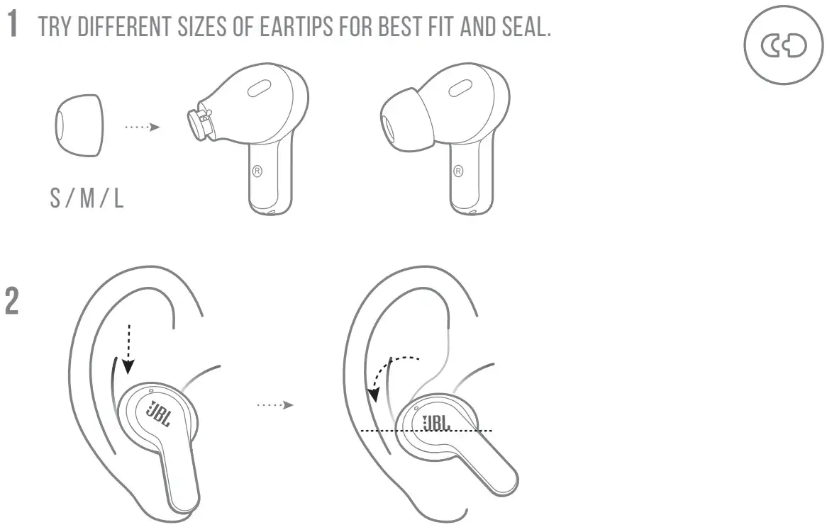 JBL 200TWS Wave Wireless In Ear Headphones - wear 1