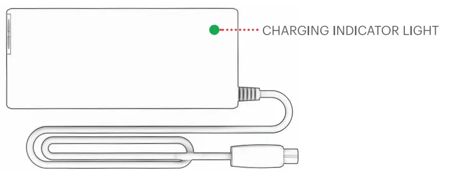CHARGER INDICATOR LIGHT ON THE CHARGER