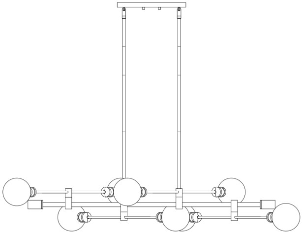 JONATHAN Y JYL7599A 63 Inch Wide LED Pendant Light
