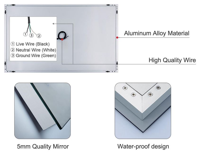 KEONJINN 28LX20W LED Mirror Bathroom Light Instruction Manual - Product Description