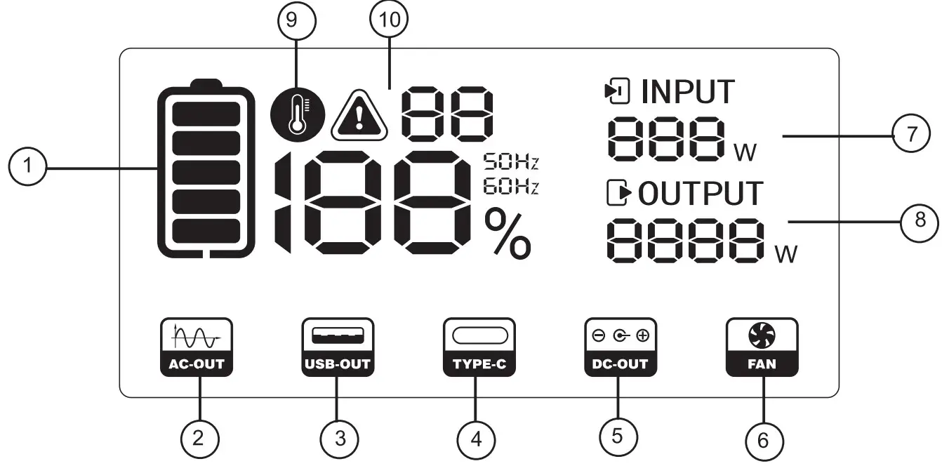 KIRRON G1608L Mobile Power Station - lcd display