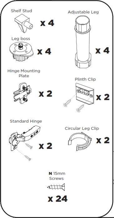 KITCHEN KIT DOCU0033B Single Base Cabinet - Fittings