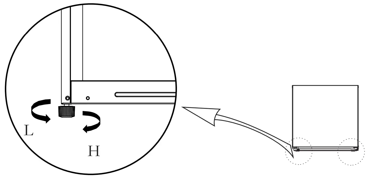KON AR H4845BM Refrigerator - feet