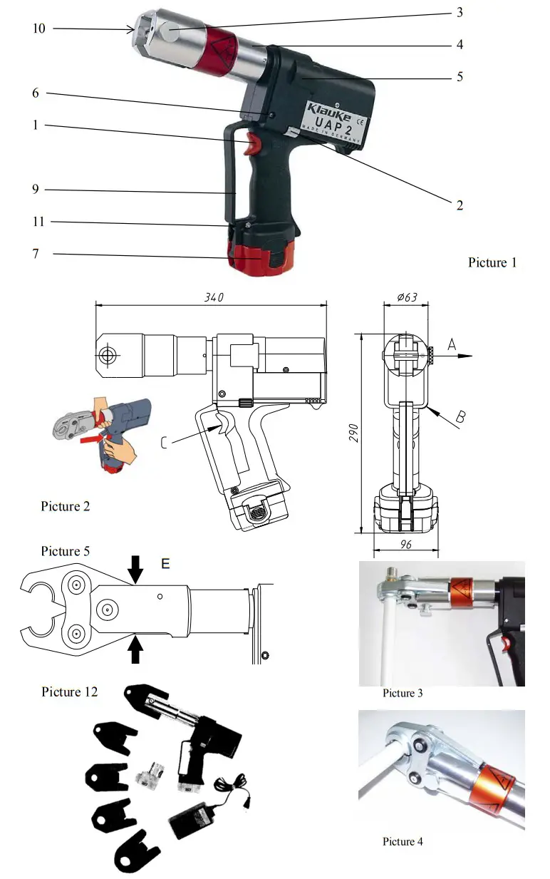Klauke UAP 2 Alu-LaserPlus System Hydraulic Press Machine - parts