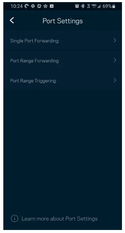 LINKSYS LN1100 Series VELOP Micro Router 6 - Port Settings