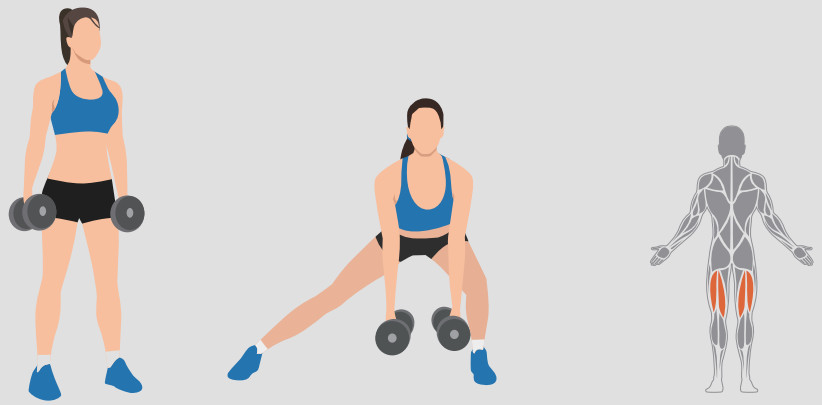 LUSPER Dumbbell Set Adjustable Weights - Dumbbell Side Lunge Squat