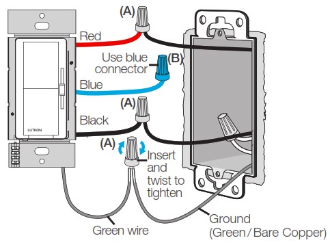 LUTRON DVRF PKG1D WH Caseta Wireless Diva Smart Dimmer Expansion Kit - Installing 3