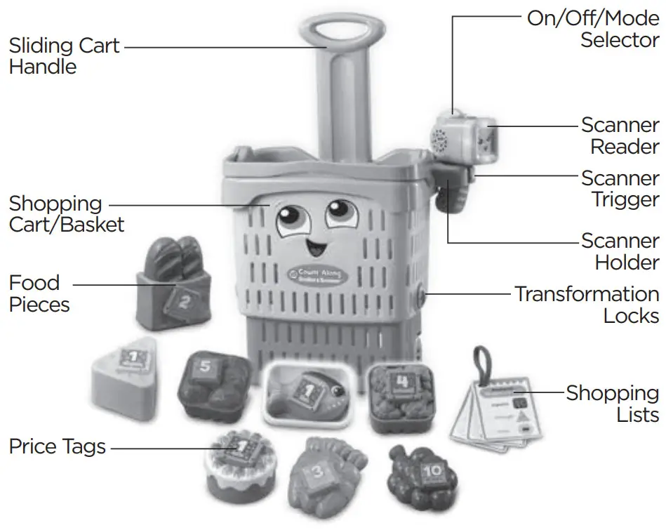 LeapFrog 91-004008-000 Count Along Basket and Scanner - Shopping