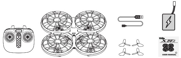 Loolinn X26 2 4G 4 Channel Pressure Fixed Position Hovering Remote Control Drone - Box Contents 1