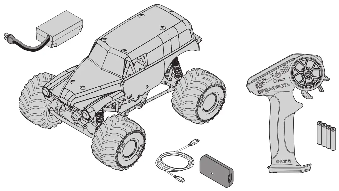 Losi MINI LMT 118T H SCALE 4WD Monster Truck - Content