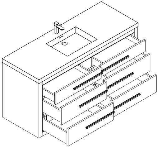 MADELI B850-24-30-36-42-48C-002-XX Estate Vanity Cabinet Base - Finishes 1