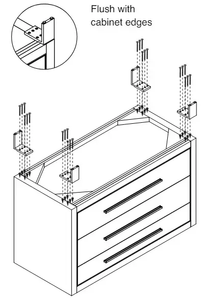 MADELI B850-24-30-36-42-48C-002-XX Estate Vanity Cabinet Base - L-FEET INSTALLATION