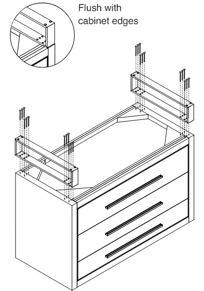 MADELI B850-24-30-36-42-48C-002-XX Estate Vanity Cabinet Base - S-FEET INSTALLATION