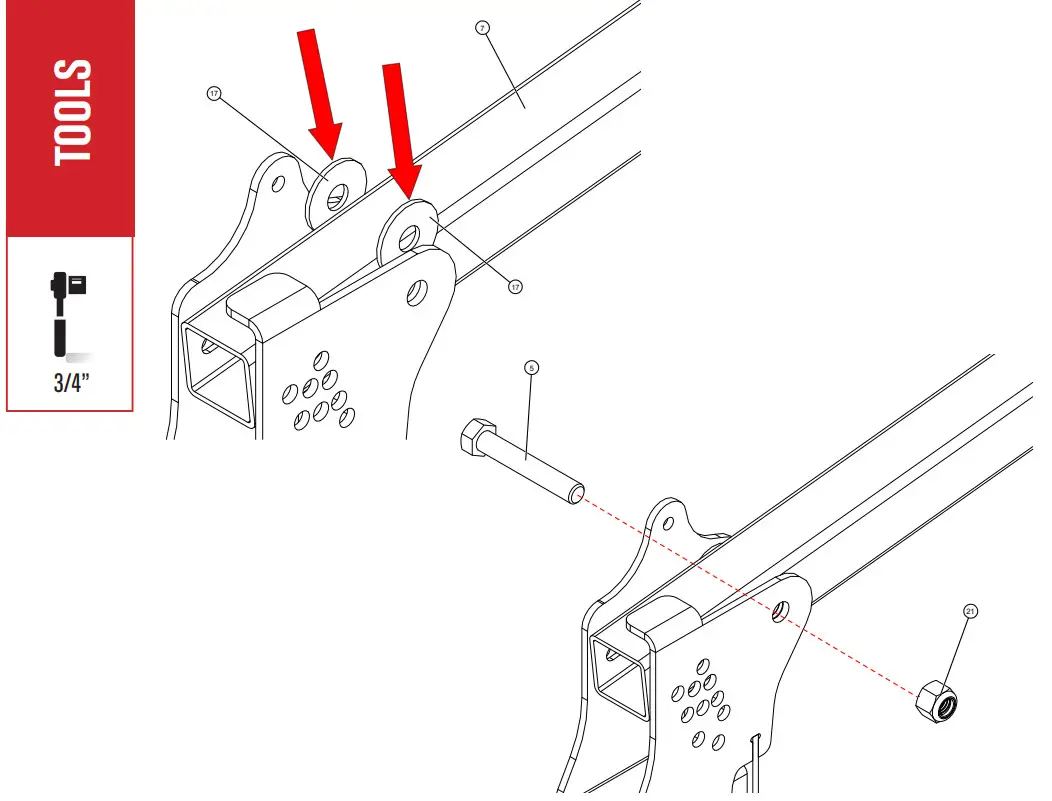 MASTER MFG UTVBR-M Adjustable Hitch Receiver Boom Mount Kit - TOOLS REQUIRED 4